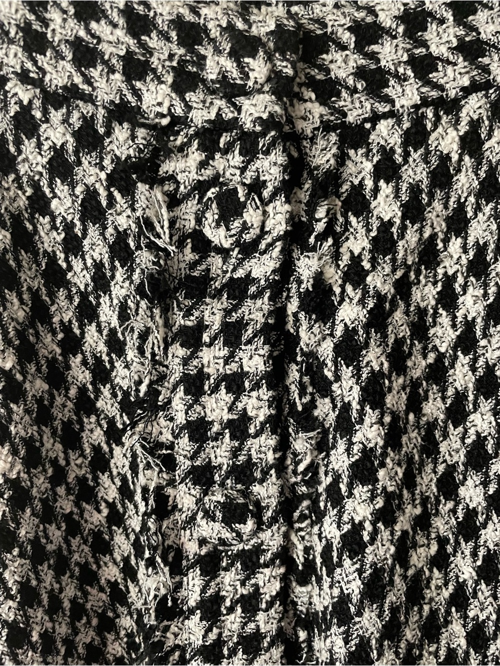 Zara Black and White Tweed Houndstooth A line Skirt - Picture 3 of 7